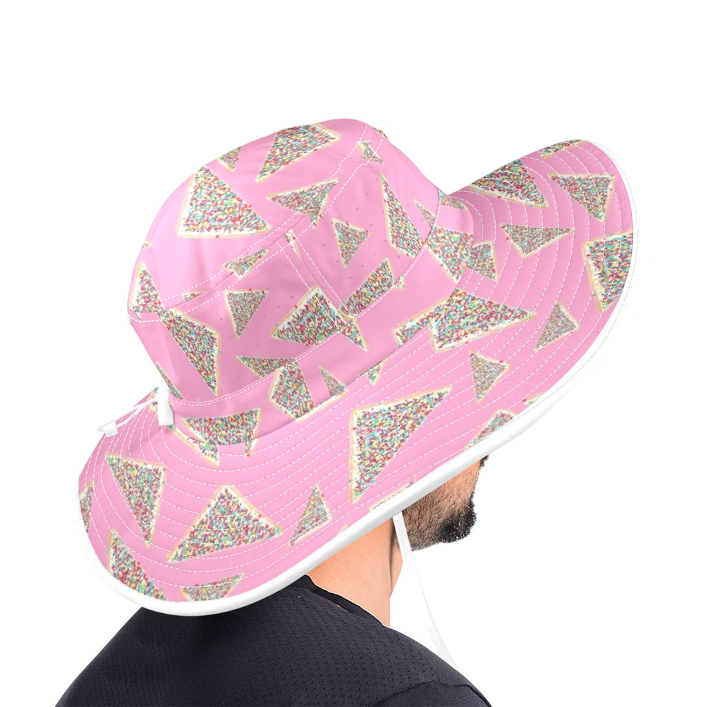 Fairy Bread On Pink Wide Brim Bucket Hat Wide Brim Bucket Hat Food Printed Offshore