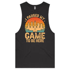 I Paused My Game To Be Here, Chess - Mens Tank Top Tee Coal Drop Arm Tank Top Chess Games Printed In Australia