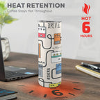 Guitar Pedals 20oz Tall Skinny Tumbler with Lid and Straw