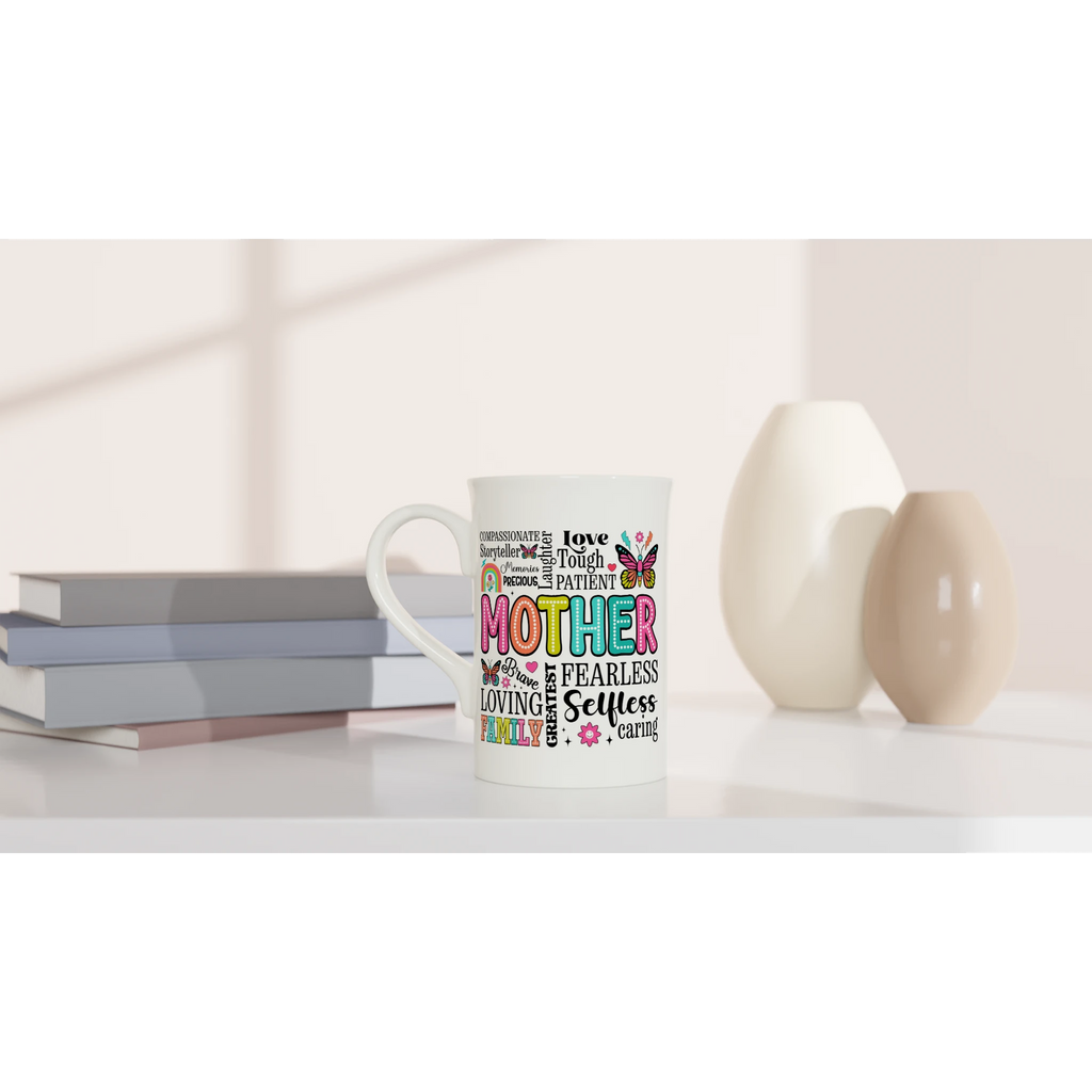 Mother Word Cloud - White 10oz Porcelain Slim Mug Porcelain Mug Globally Fulfilled Mum