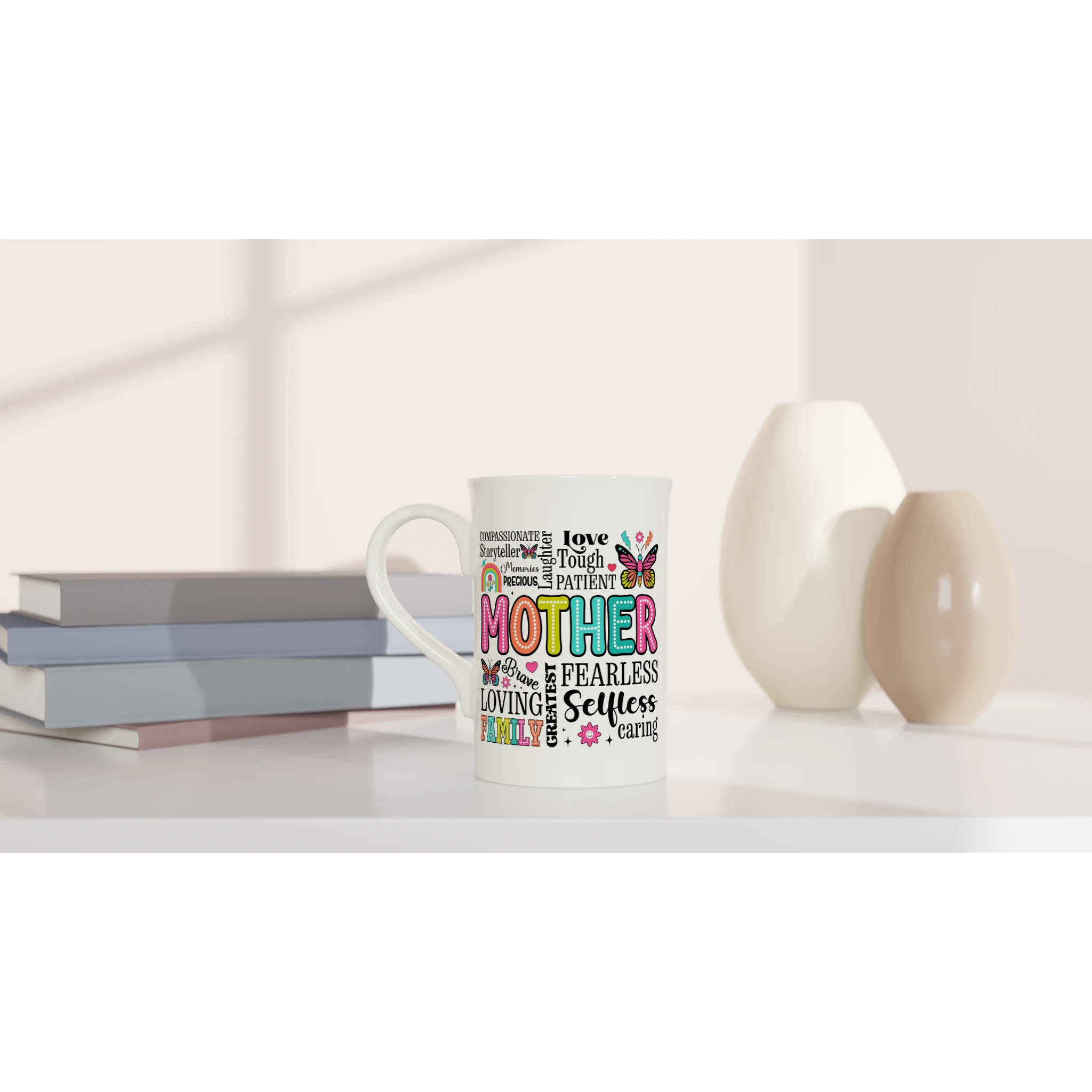 Mother Word Cloud - White 10oz Porcelain Slim Mug Porcelain Mug Globally Fulfilled Mum