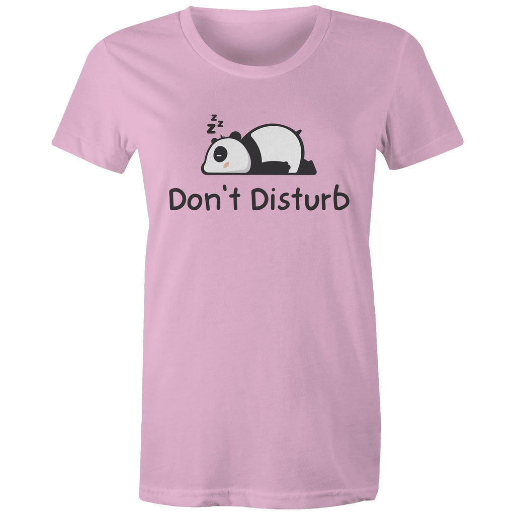 Panda, Don't Disturb - Womens T-shirt Pink Womens T-shirt animal Printed In Australia