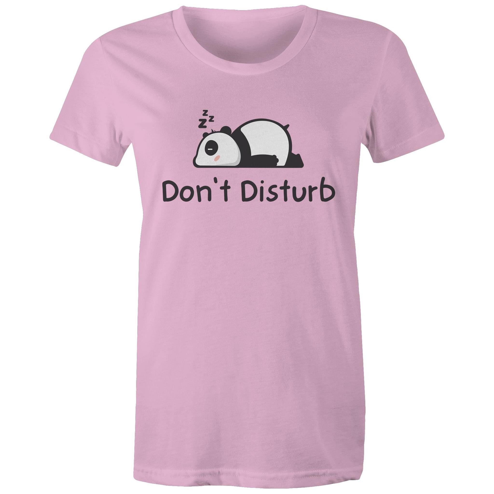 Panda, Don't Disturb - Womens T-shirt Pink Womens T-shirt animal Printed In Australia