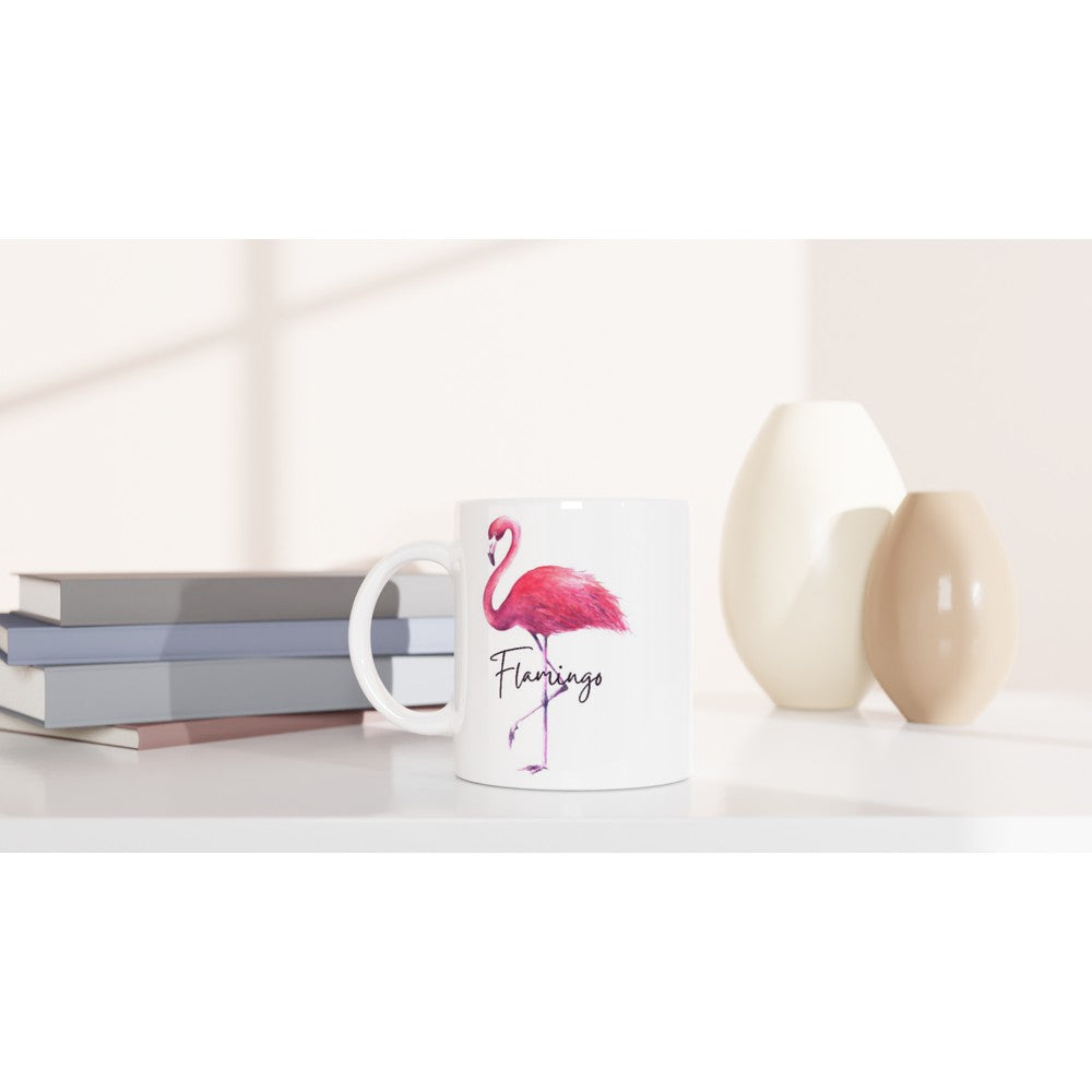 Flamingo - White 11oz Ceramic Mug White 11oz Mug animal Globally Fulfilled