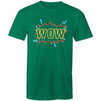 Wow, Comic Book - Mens T-Shirt Kelly Green Mens T-shirt comic Printed In Australia