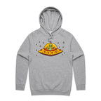 Alien Pizza - Mens Hoodie Grey Marle Mens Hoodie Food Printed In Australia Sci Fi