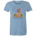 Travel Is Always A Good Idea - Womens T-shirt Carolina Blue Womens T-shirt Printed In Australia