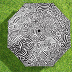 Black And White - Semi-Automatic Foldable Umbrella (Model U12) Semi-Automatic Foldable Umbrella (U12)