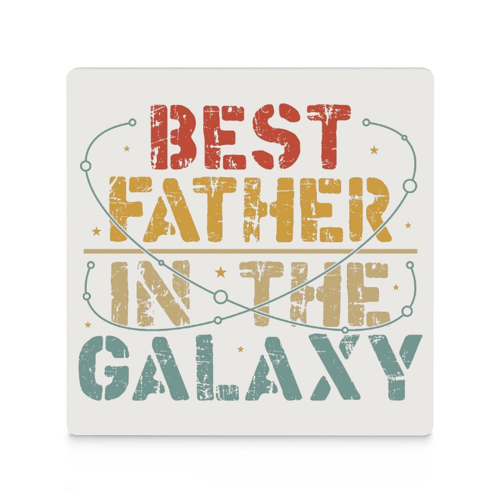 Best Father In The Galaxy Ceramic Coasters (Square) Ceramic Coasters Dad Printed Offshore