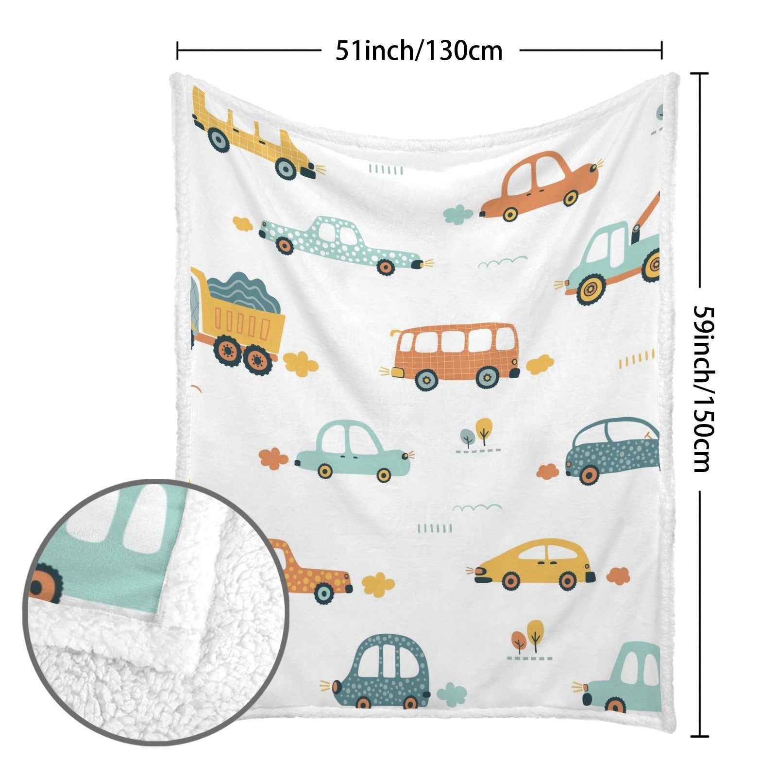 Cars - Double-Layer Fleece Blanket 51"x59"