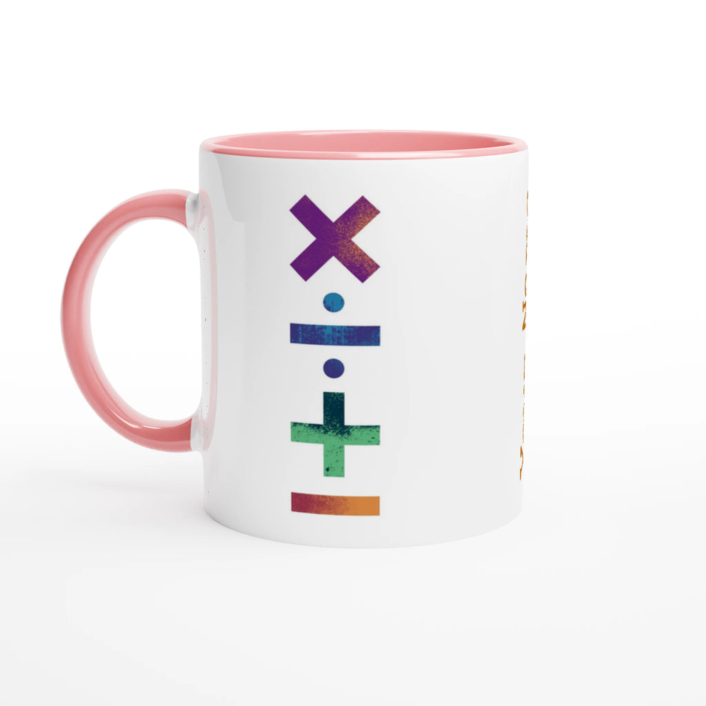 Personalise - Maths Symbols - White 11oz Ceramic Mug Ceramic Pink Personalised Mug customise Globally Fulfilled Maths personalise Science