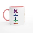 Personalise - Maths Symbols - White 11oz Ceramic Mug Ceramic Pink Personalised Mug customise Globally Fulfilled Maths personalise Science