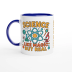 Personalised - Science, Like Magic But Real - 11oz Ceramic Mug Ceramic Blue Personalised 11oz Mug Globally Fulfilled Science