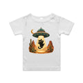 Black Cat Alien UFO Abduction AS Colour Baby T-shirt