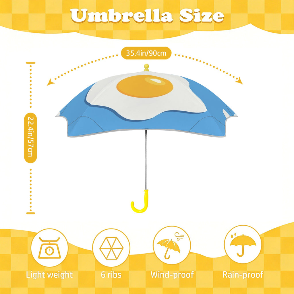 Fried Eggs Kids Safe Round Corner Umbrella Kids Safe Round Corner Umbrella Food Printed Offshore