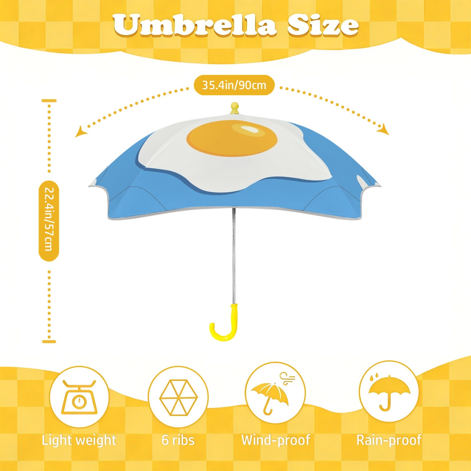 Fried Eggs Kids Safe Round Corner Umbrella Kids Safe Round Corner Umbrella Food Printed Offshore