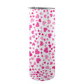Pink Hearts On White 20oz Tall Skinny Tumbler with Lid and Straw One Size 20oz Tall Skinny Tumbler with Lid and Straw Printed Offshore