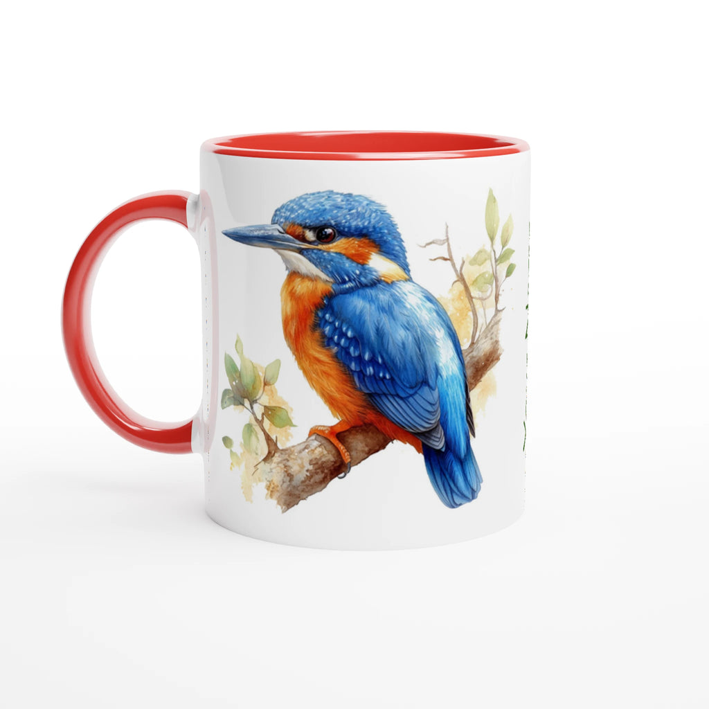 Personalise - Kingfisher, Australian Birds - 11oz Ceramic Mug Ceramic Red Personalised 11oz Mug animal Globally Fulfilled