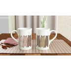 Bears In A Row - White 10oz Porcelain Slim Mug Porcelain Mug animal Globally Fulfilled