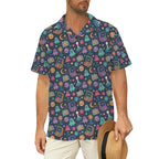 Space Arcade Men's Short Sleeve Hawaiian Shirt Men's Hawaiian Shirt (New) Games Printed Offshore Retro