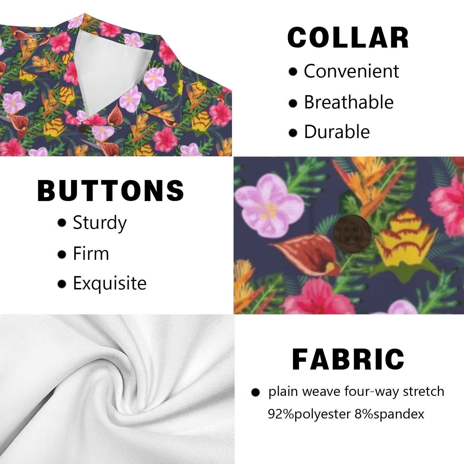 Tropical Floral - Men's Short Sleeve Hawaiian Shirt