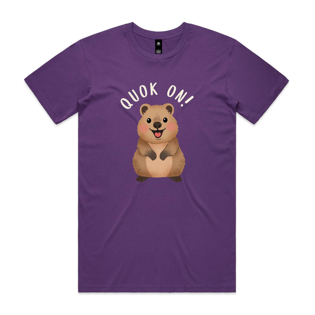 Quokka, Quok On Men's AS Colour T-shirt Purple Mens T-shirt animal Printed In Australia