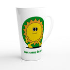 Here Comes The Sun - White Latte 17oz Ceramic Mug Latte Mug Globally Fulfilled Summer
