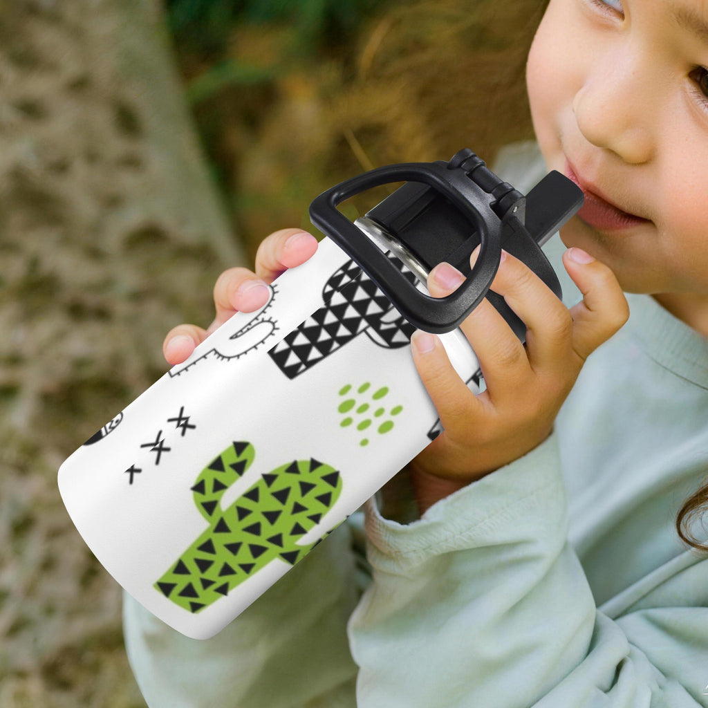 Graphic Cactus 12oz Kids Water Bottle with Straw Lid