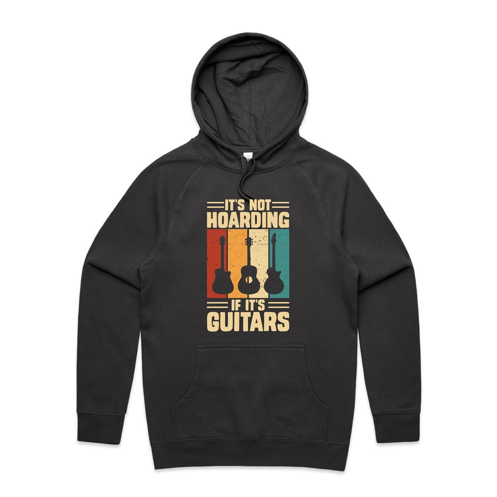 It's Not Hoarding If It's Guitars - Mens Hoodie Coal Mens Hoodie Music Printed In Australia
