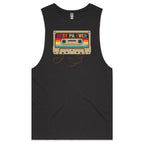 Best Pa Ever, Cassette Tape Mens Men's AS Colour Drop Arm Tank Top Coal Drop Arm Tank Top Dad Music Printed In Australia Retro