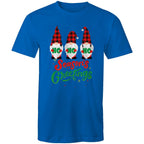 Christmas Gnomes Seasons Greetings - Mens T-Shirt Bright Royal Mens Christmas T-shirt Christmas Printed In Australia