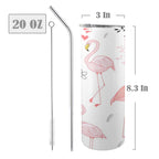Pink Flamingos 20oz Tall Skinny Tumbler with Lid and Straw