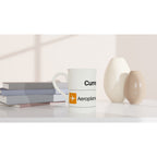 Currently On Aeroplane Mode - White 10oz Porcelain Slim Mug Porcelain Mug Globally Fulfilled