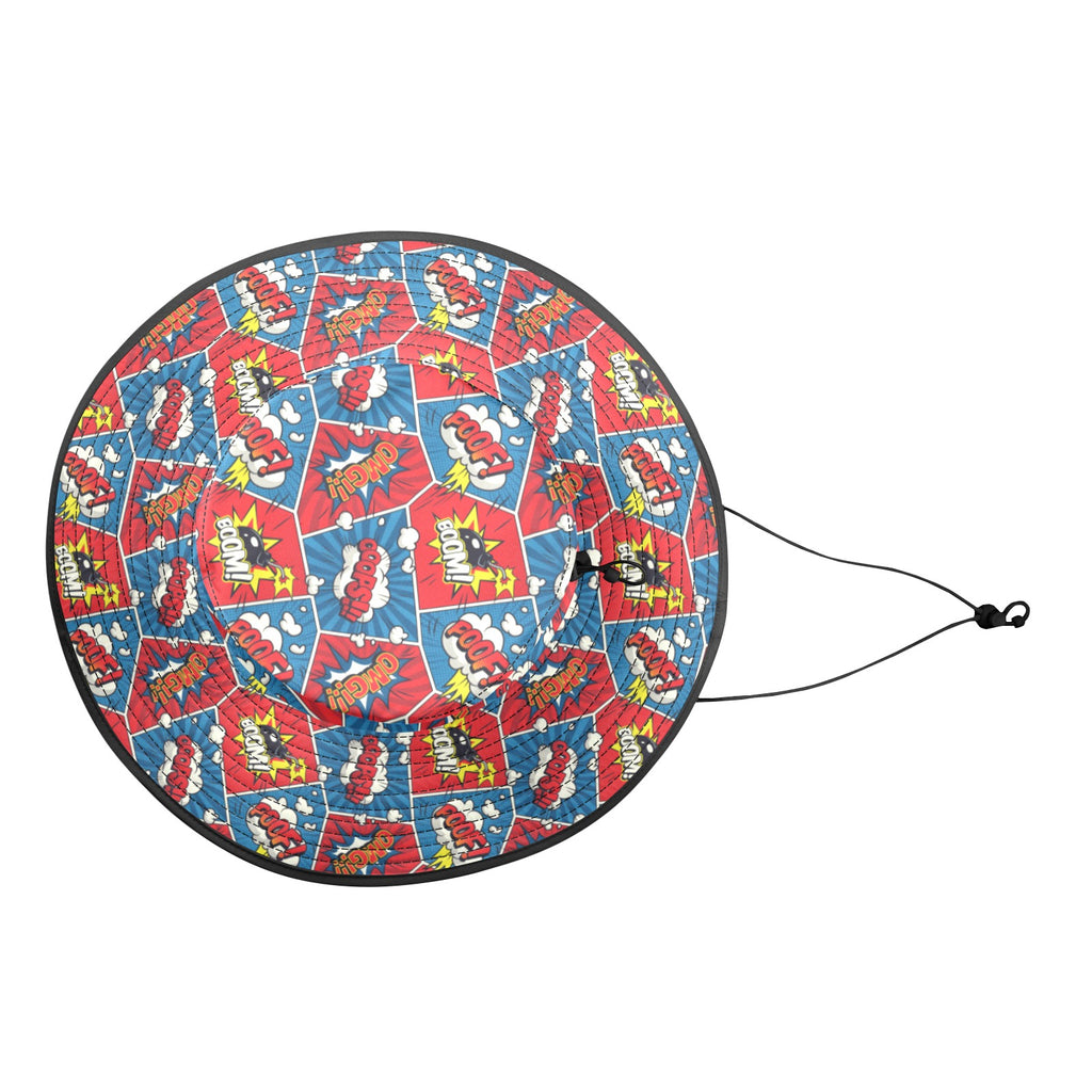 Comic Book Pop Wide Brim Bucket Hat Wide Brim Bucket Hat comic Printed Offshore