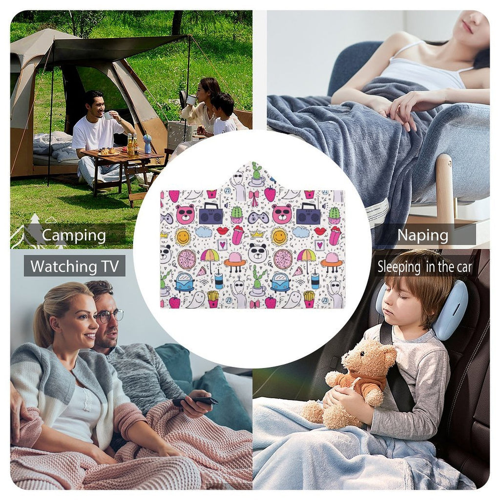 Bright Life Kids Hooded Blanket 100cm x 130cm Kids Hooded Blanket Printed Offshore