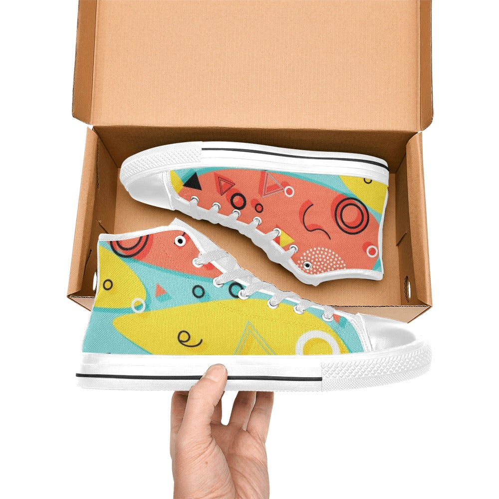 Abstract 80's - Kids' High Top Canvas Shoes Kids High Top Canvas Shoes Printed Offshore Retro