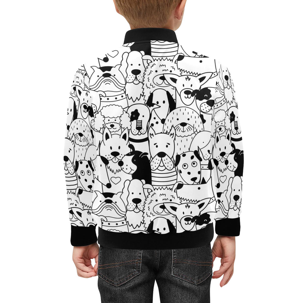 Black And White Dogs Kids Bomber Jacket Kids Bomber Jacket animal Printed Offshore
