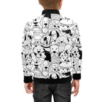 Black And White Dogs Kids Bomber Jacket Kids Bomber Jacket animal Printed Offshore