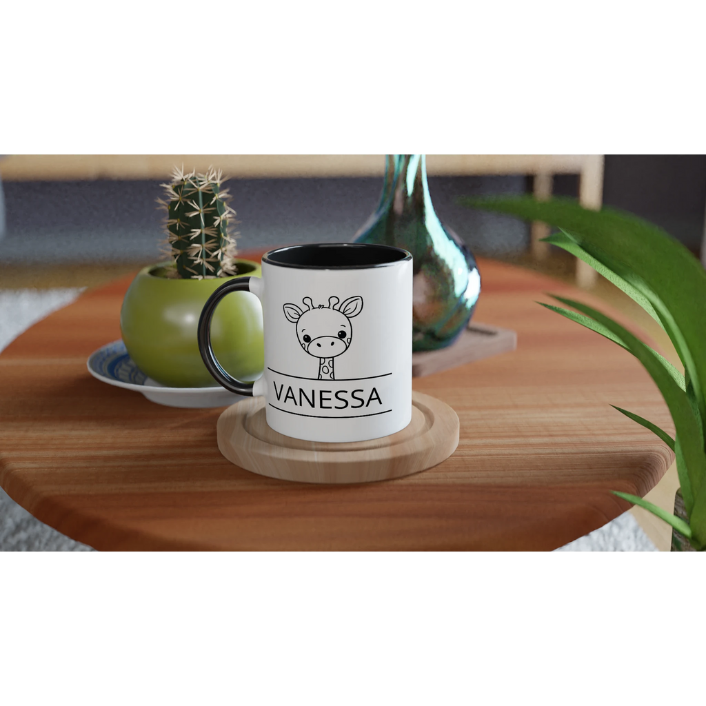 Personalise - Giraffe Name - 11oz Ceramic Mug Personalised 11oz Mug animal customise Globally Fulfilled Name personalise
