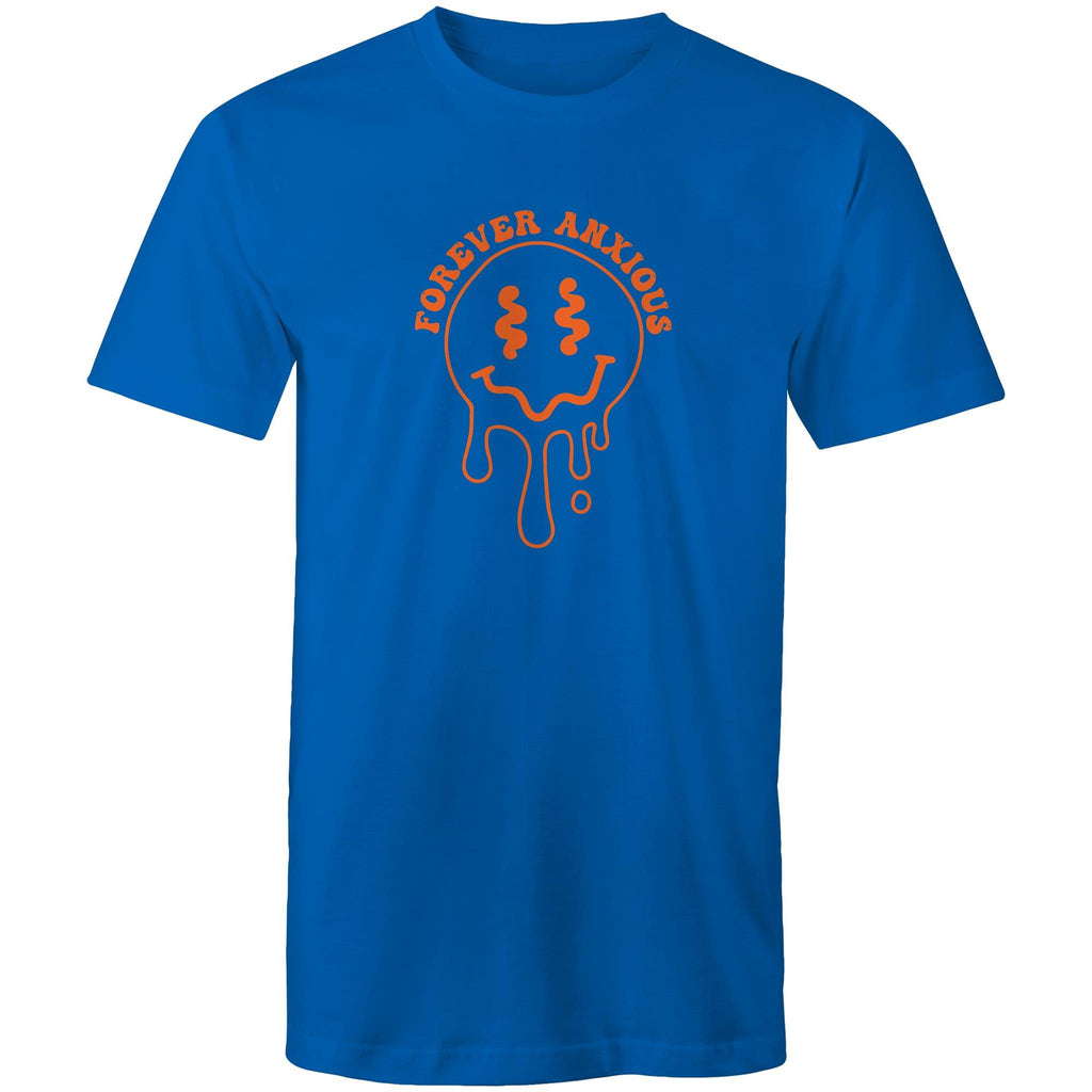 Forever Anxious - Mens T-Shirt Bright Royal Mens T-shirt Printed In Australia