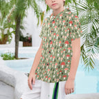 Mushroom Garden Senior Kids Hawaiian Shirt Senior Kids Hawaiian Shirt 8-15 Printed Offshore