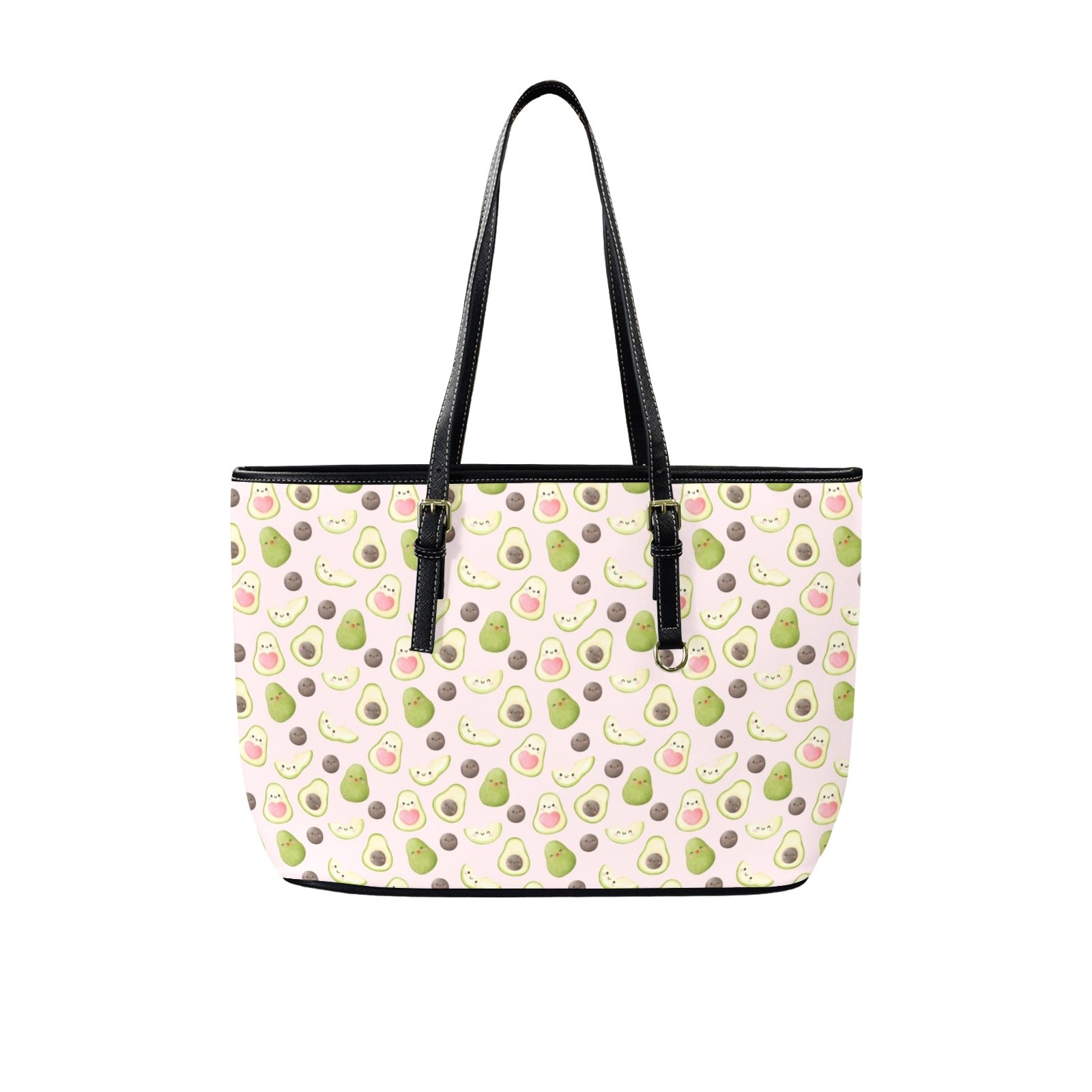 Avocado Love PU Leather Tote Bag Large One Size Leather Tote Bag-Large Food Printed Offshore