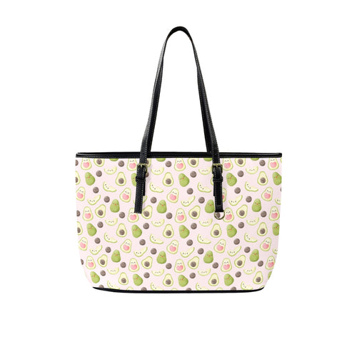 Avocado Love PU Leather Tote Bag Large One Size Leather Tote Bag-Large Food Printed Offshore