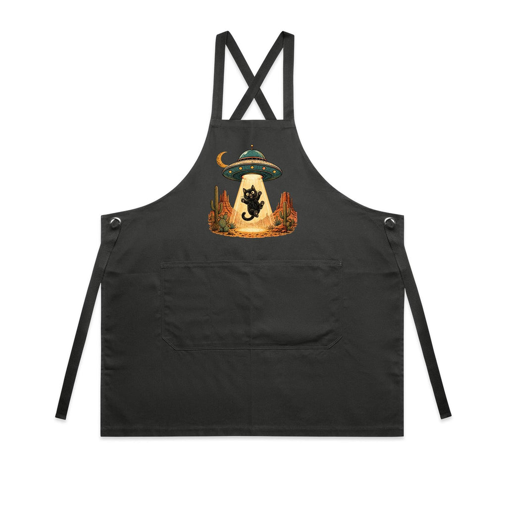 Black Cat Alien UFO Abduction AS Colour Carrie Apron
