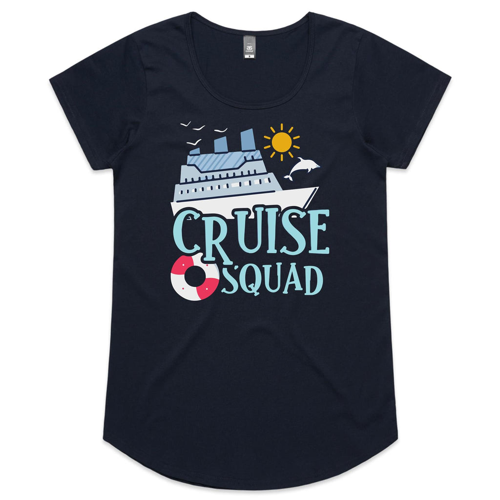 Cruise Squad Womens Cruise Scoop Neck T-Shirt Navy Womens Cruise Scoop Neck T-shirt Cruise Printed In Australia