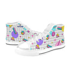 80's Grid Men's High Top Canvas Shoes Men's Classic High Top Canvas Shoes Printed Offshore Retro