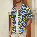 Rubber Ducks On Dark Men's Short Sleeve Hawaiian Shirt