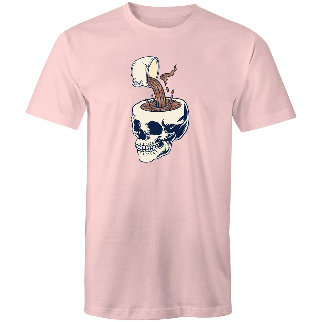 Coffee Skull - Mens T-Shirt Pink Mens T-shirt Coffee Printed In Australia