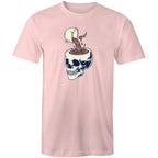 Coffee Skull - Mens T-Shirt Pink Mens T-shirt Coffee Printed In Australia