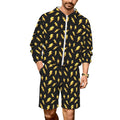 Lightning Bolts Men's Lightweight Sun Hoodie & Shorts Set 4XL Men's Lightweight Sun Hoodie & Shorts comic Printed Offshore